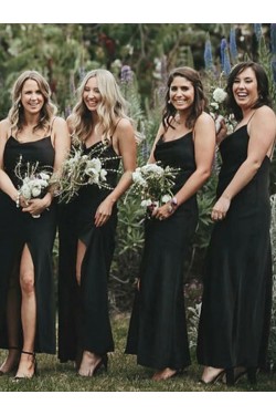 Spaghetti Straps Long Bridesmaid Dresses 902110