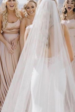 A-Line Spaghetti Straps Long Bridesmaid Dresses 902114