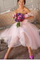 Short Pink Tulle Off the Shoulder Bridesmaid Dresses 902116 Short Pink Tulle Off the Shoulder Bridesmaid Dresses 902116