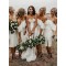Short White Strapless Bridesmaid Dresses 902122