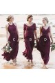 Modest Long Grape Purple Chiffon and Lace Bridesmaid Dresses 902125 Modest Long Grape Purple Chiffon and Lace Bridesmaid Dresses 902125