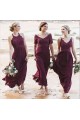 Modest Long Grape Purple Chiffon and Lace Bridesmaid Dresses 902125 Modest Long Grape Purple Chiffon and Lace Bridesmaid Dresses 902125