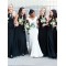 Long Navy Blue Chiffon Floor Length Bridesmaid Dresses 902126