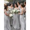 A-Line Long Chiffon Off the Shoulder Floor Length Bridesmaid Dresses 902128
