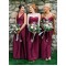 Long Grape Purple Floor Length Bridesmaid Dresses 902132