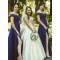 A-Line Off the Shoulder Long Royal Blue Bridesmaid Dresses 902135