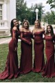 Modest Long Mermaid Lace Floor Length Bridesmaid Dresses with Long Sleeves 902137