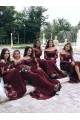 Modest Long Mermaid Lace Floor Length Bridesmaid Dresses with Long Sleeves 902137