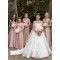 A-Line V Neck Long Bridesmaid Dresses 902140