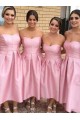 Short Pink High Low Bridesmaid Dresses 902141