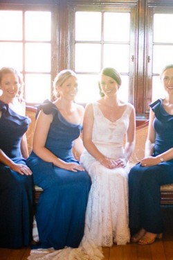 Long Royal Blue One Shoulder Bridesmaid Dresses 902147