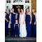 Long Royal Blue One Shoulder Bridesmaid Dresses 902147