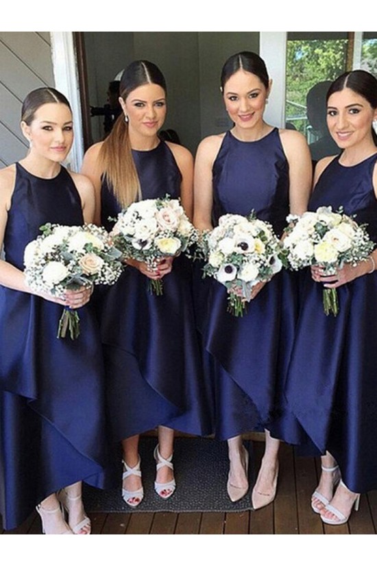 A-Line Asymmetrical Navy Blue Bridesmaid Dresses 902148 A-Line Asymmetrical Navy Blue Bridesmaid Dresses 902148