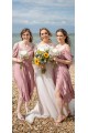 A-Line Short V Neck Modest Bridesmaid Dresses 902158