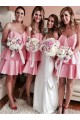 Short Pink Spaghetti Straps Bridesmaid Dresses 902170