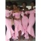Long Pink Mermaid Asymmetrical Bridesmaid Dresses 902184