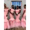 Long Pink Mermaid Off the Shoulder Bridesmaid Dresses 902186
