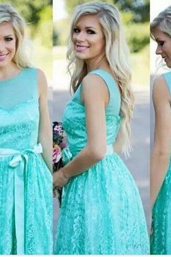 Short Knee Length Lace Bridesmaid Dresses 902189