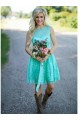 Short Knee Length Lace Bridesmaid Dresses 902189