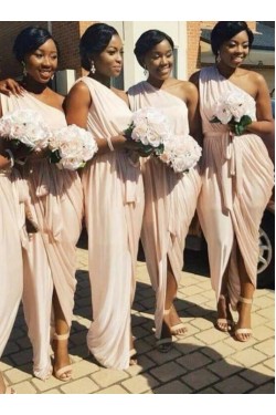 Long Sheath One Shoulder Bridesmaid Dresses 902191