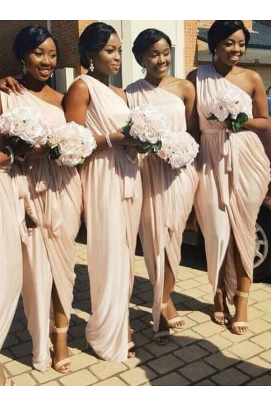 Long Sheath One Shoulder Bridesmaid Dresses 902191