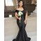 Long Black Mermaid Off the Shoulder Floor Length Bridesmaid Dresses 902201
