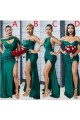 Long Green Floor Length Mermaid Bridesmaid Dresses 902203