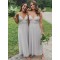 A-Line Long Tulle Spaghetti Straps Bridesmaid Dresses 902204