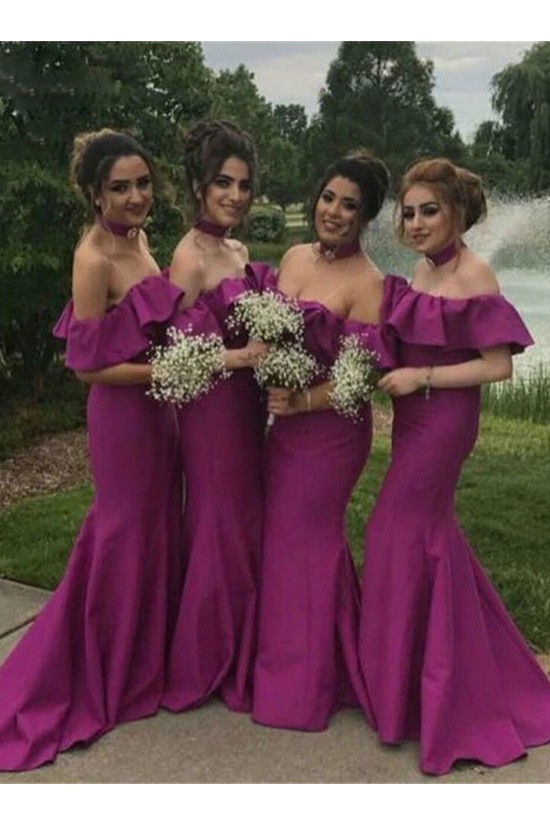 Long Purple Strapless Mermaid Bridesmaid Dresses 902209 Long Purple Strapless Mermaid Bridesmaid Dresses 902209