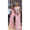 Long Pink Mermaid Chiffon Floor Length Bridesmaid Dresses 902213