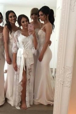 Long Mermaid Lace Spaghetti Straps Bridesmaid Dresses 902216