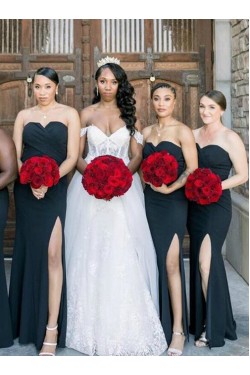 Mermaid Sweetheart Long Navy Blue Bridesmaid Dresses 902219