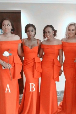 Long Mermaid Floor Length Bridesmaid Dresses 902223