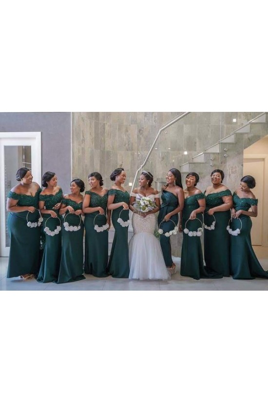 Long Mermaid Lace Off the Shoulder Bridesmaid Dresses 902226