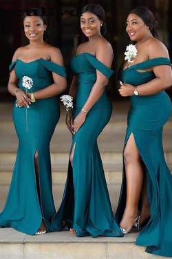 Mermaid Off the Shoulder Long Bridesmaid Dresses 902227