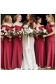 Long Burgundy Spaghetti Straps Bridesmaid Dresses 902228