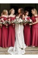 Long Burgundy Spaghetti Straps Bridesmaid Dresses 902228