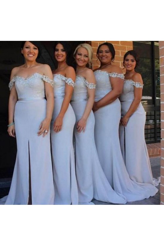 Long Mermaid Lace Off the Shoulder Bridesmaid Dresses 902229