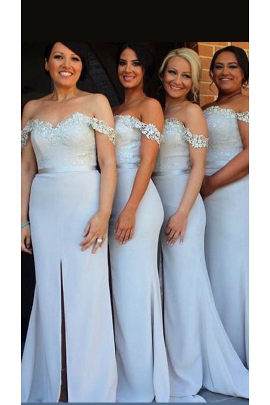 Long Mermaid Lace Off the Shoulder Bridesmaid Dresses 902229