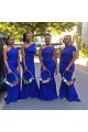 Long Royal Blue Mermaid One Shoulder Bridesmaid Dresses 902233