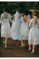Short White Lace Bridesmaid Dresses with Sleeves 902234 Short White Lace Bridesmaid Dresses with Sleeves 902234