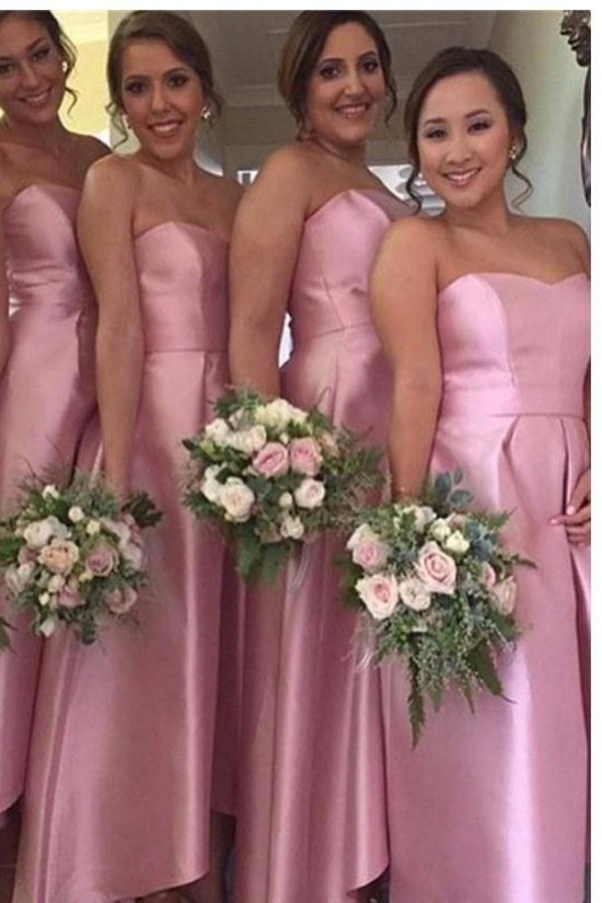 High Low Strapless Pink Bridesmaid Dresses 902235 High Low Strapless Pink Bridesmaid Dresses 902235