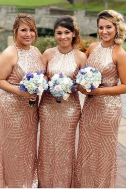 Long Sequin Sparkle Bridesmaid Dresses 902236