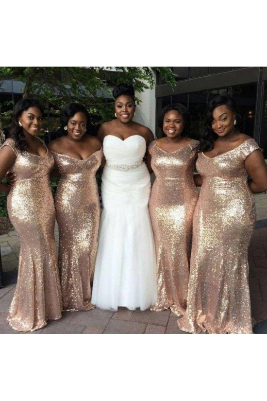 Long Mermaid Off the Shoulder Sequin Bridesmaid Dresses 902237 Long Mermaid Off the Shoulder Sequin Bridesmaid Dresses 902237