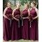 Long Grape Purple Chiffon Floor Length Bridesmaid Dresses 902242