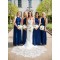 Long Royal Blue Chiffon Floor Length Bridesmaid Dresses 902243