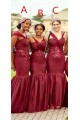 Mermaid Burgundy Long Bridesmaid Dresses 902245