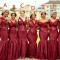 Mermaid Burgundy Long Bridesmaid Dresses 902245