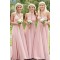 A-Line V Neck Long Bridesmaid Dresses 902246