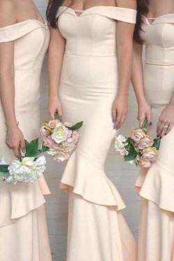 Mermaid Off the Shoulder Long Bridesmaid Dresses 902250
